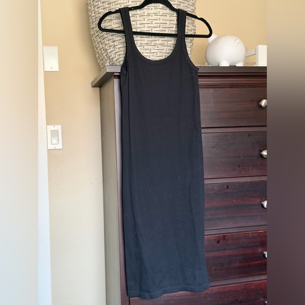 Nikibiki Black Ribbed Midi Tank Dress